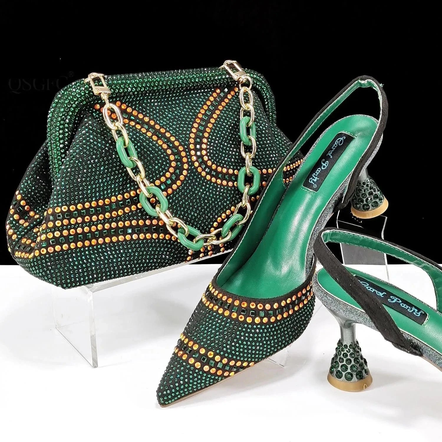 Low Heel Shoes Matching Clutch Bag For Women Beautiful Design African Set Of Fashion Bag And Shoes For Ladies Daily Party