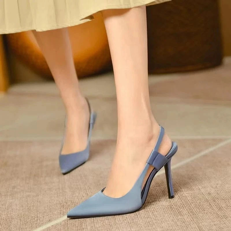 Low Price Fashion Trend Satin Pointy Stiletto Heeled Sandals For Women And Ladies 2022 New Style Female Shoes