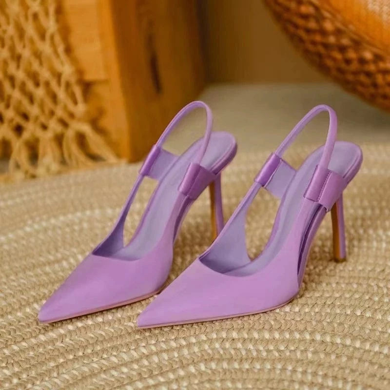 Low Price Fashion Trend Satin Pointy Stiletto Heeled Sandals For Women And Ladies 2022 New Style Female Shoes