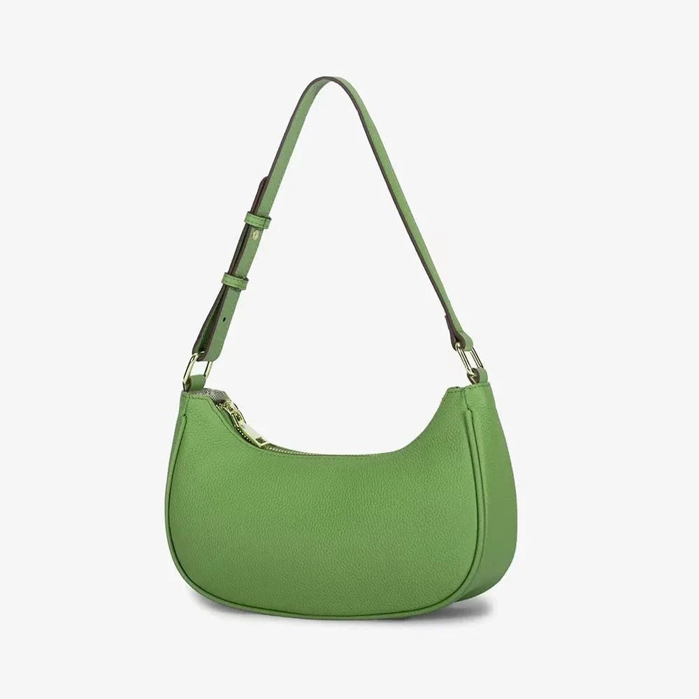 Lower Price Genuine Real Leather Underarm Saddle Handbag Design Cowhide Shoulder Bag For Ladies Girl Women Crescent-Shaped Pack