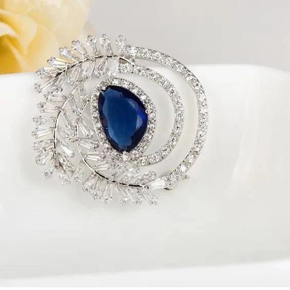 LUOTEEMI Cubic Zircon Jewelry Manufacturer Wholesale Fashion Luxury Custom Korea Design Fancy Wedding CZ Invitation Brooch Pin