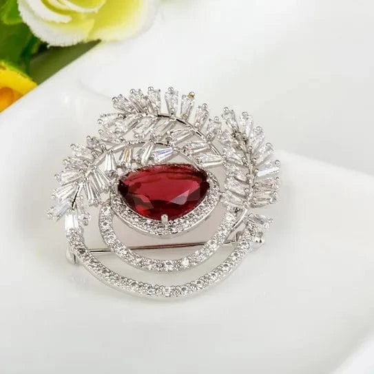 LUOTEEMI Cubic Zircon Jewelry Manufacturer Wholesale Fashion Luxury Custom Korea Design Fancy Wedding CZ Invitation Brooch Pin