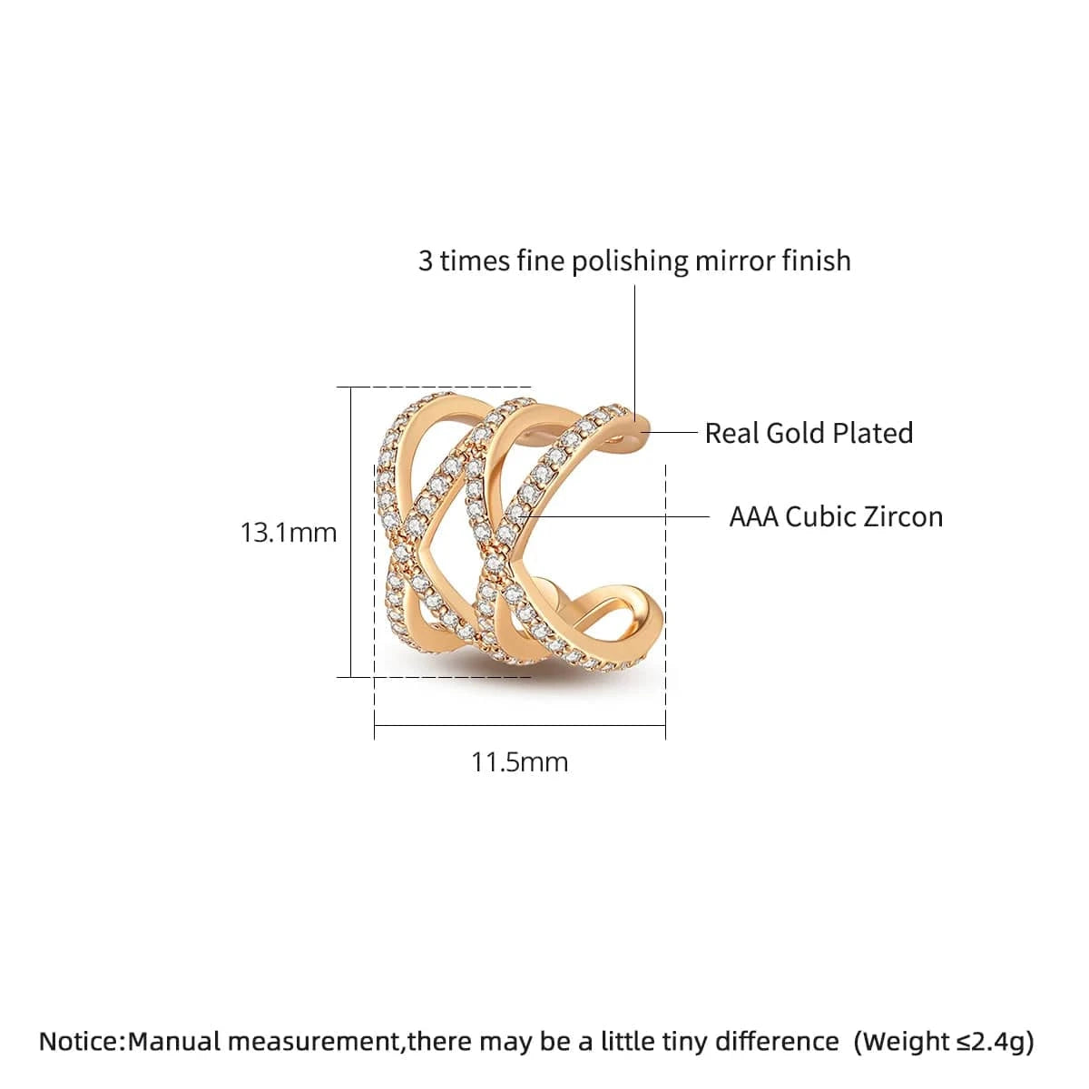 LUOTEEMI Korea Woman Woven Lady Earing Fashion Accessory C Shape Brass Earring Charm