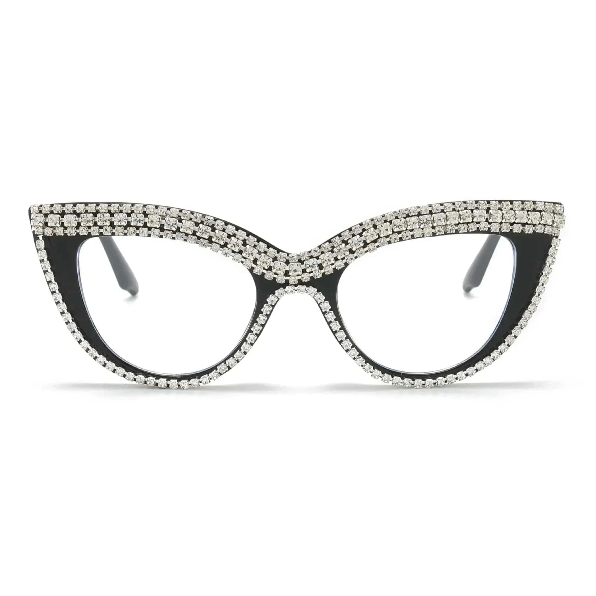 Luxurious diamond cat-eye reading glasses for women, fashionable and classic reading glasses