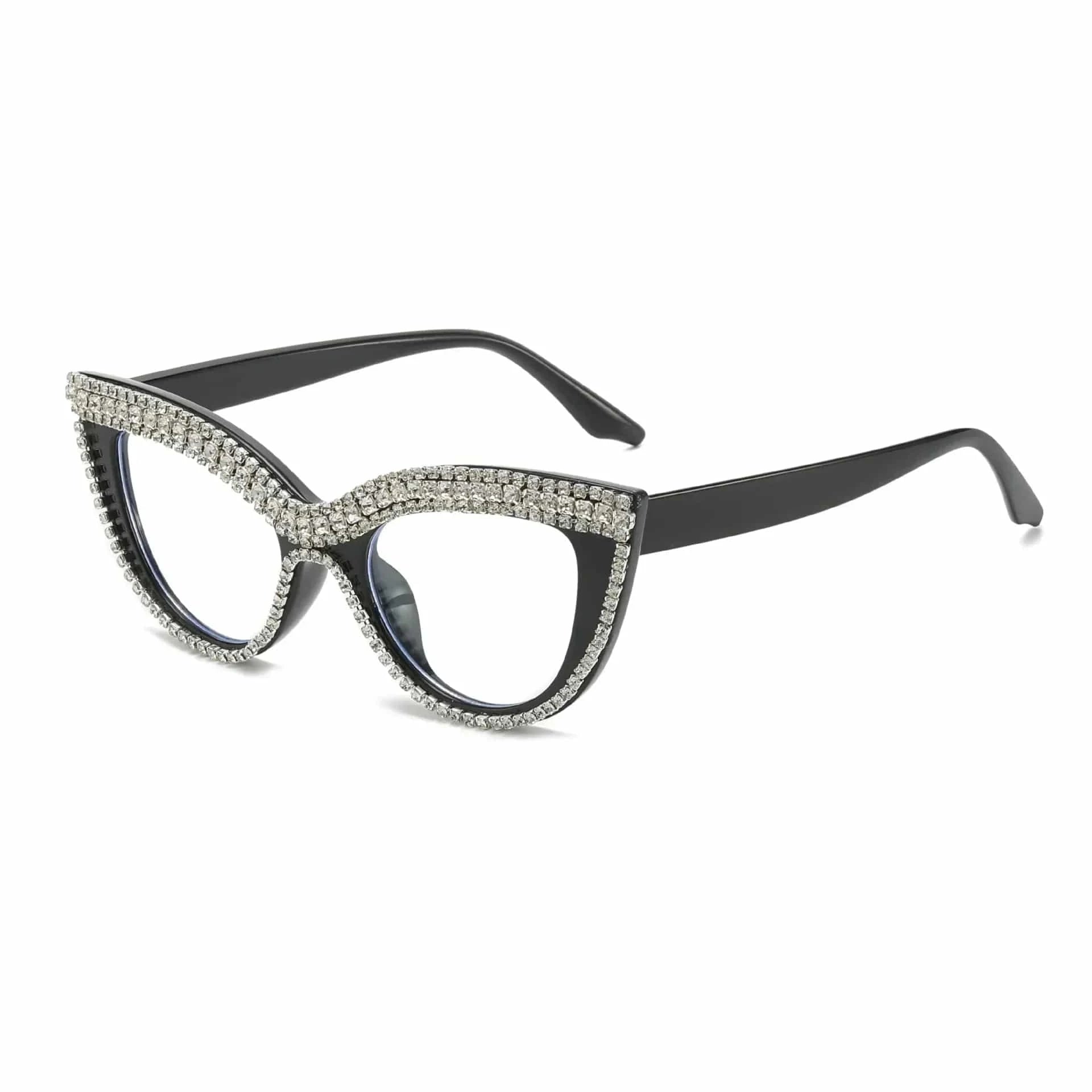 Luxurious diamond cat-eye reading glasses for women, fashionable and classic reading glasses