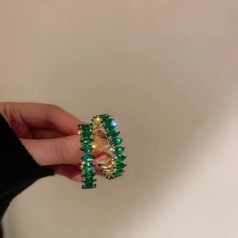 Luxury 925 Silver Pin Hypoallergenic CC Earrings Exquisite Crystal Rhinestone Hoop Earrings Designer Jewelry Jewelry for Women