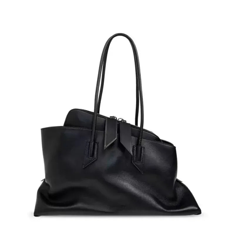 Luxury Brand Design Tote Bag Women's Fashion Irregular High - end Simple Large - capacity Handbag High - quality Leather Shoulder Bag - SN Wigs & More