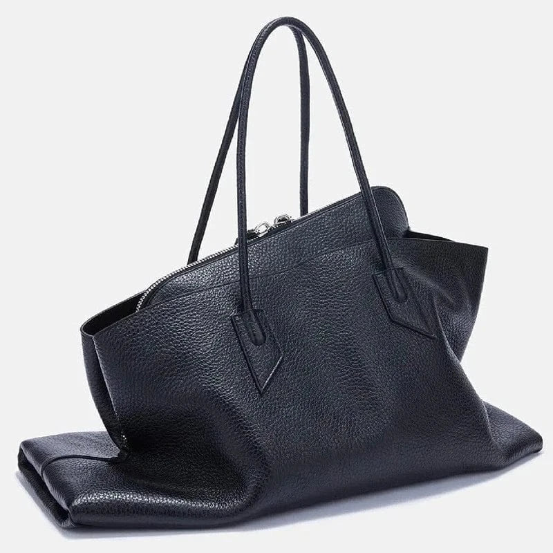 Luxury Brand Design Tote Bag Women's Fashion Irregular High - end Simple Large - capacity Handbag High - quality Leather Shoulder Bag - SN Wigs & More