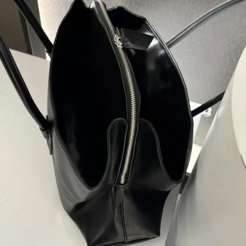 Luxury Brand Design Tote Bag Women's Fashion Irregular High - end Simple Large - capacity Handbag High - quality Leather Shoulder Bag - SN Wigs & More