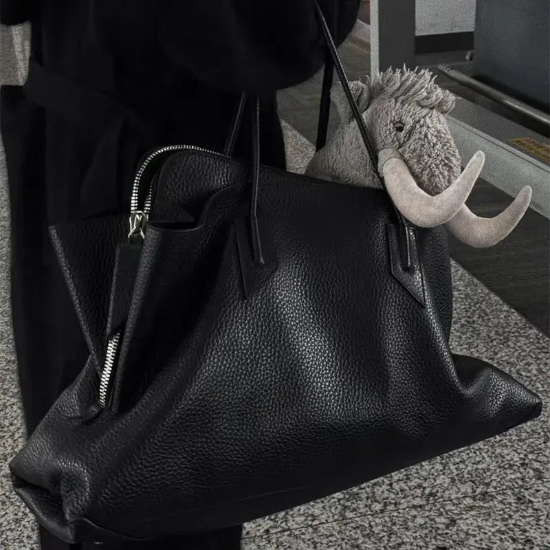Luxury Brand Design Tote Bag Women's Fashion Irregular High - end Simple Large - capacity Handbag High - quality Leather Shoulder Bag - SN Wigs & More