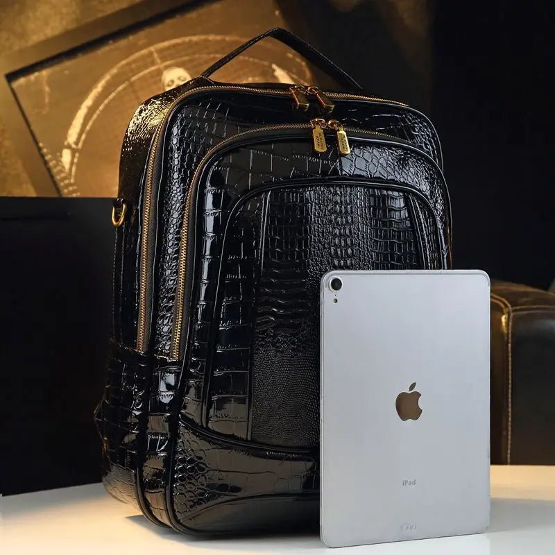 Luxury Brand Shiny Crocodile Backpacks Men's and Women's Backpacks New Fashion Large Capacity Travel Backpacks - SN Wigs & More
