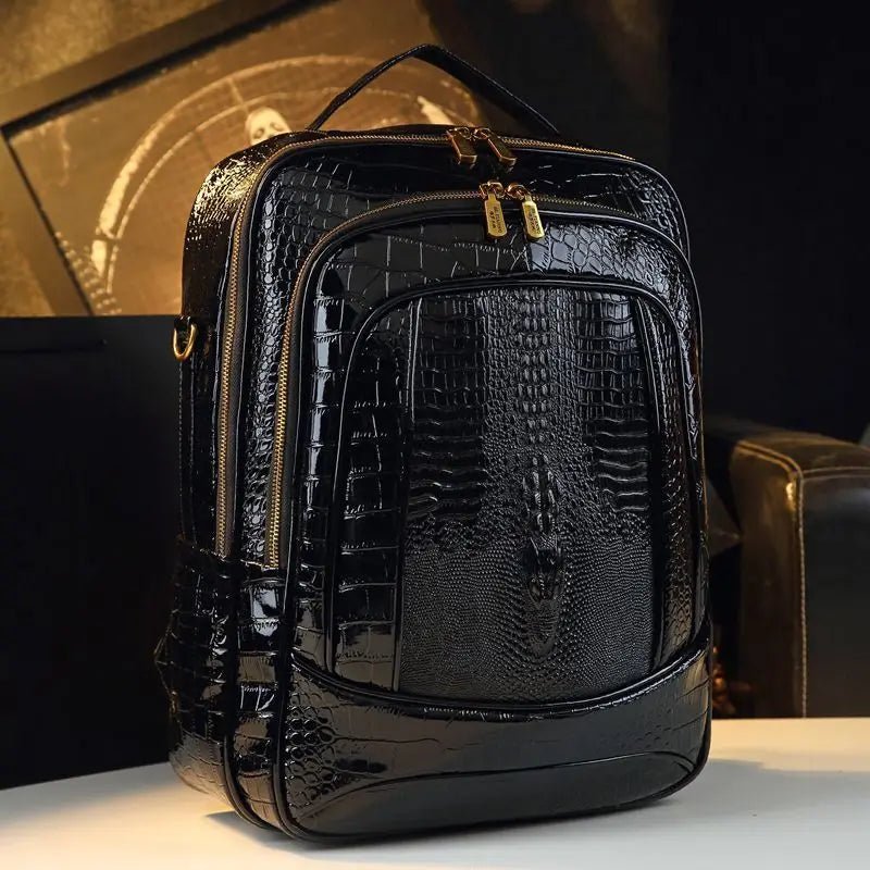 Luxury Brand Shiny Crocodile Backpacks Men's and Women's Backpacks New Fashion Large Capacity Travel Backpacks - SN Wigs & More