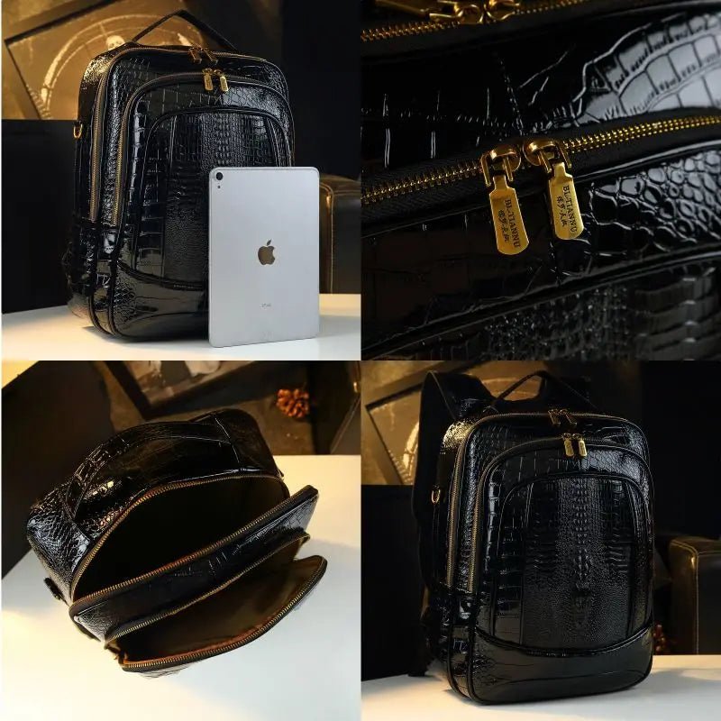 Luxury Brand Shiny Crocodile Backpacks Men's and Women's Backpacks New Fashion Large Capacity Travel Backpacks - SN Wigs & More