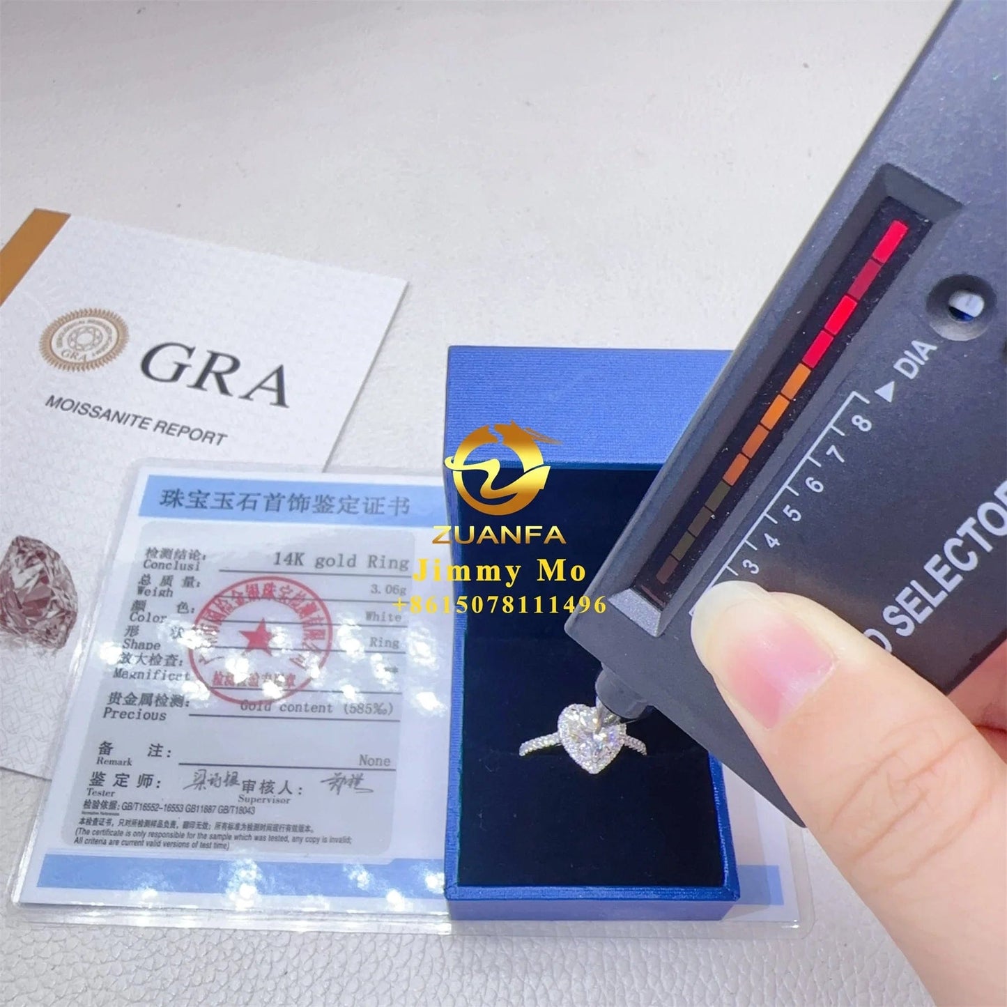 Luxury Bridal Jewelry Elegant 14k Solid White Gold 2Ct Heart VVS Moissanite Diamond Women Engagement Band Ring