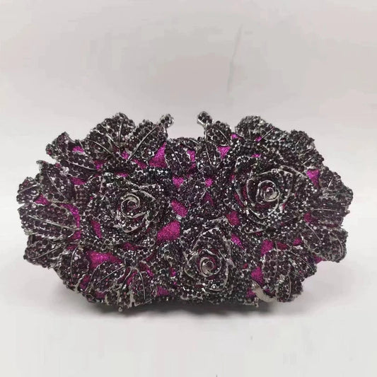Luxury Crystal Gown Bags Evening Handbags Flower dress Clutch Purse Party Diamond Bag
