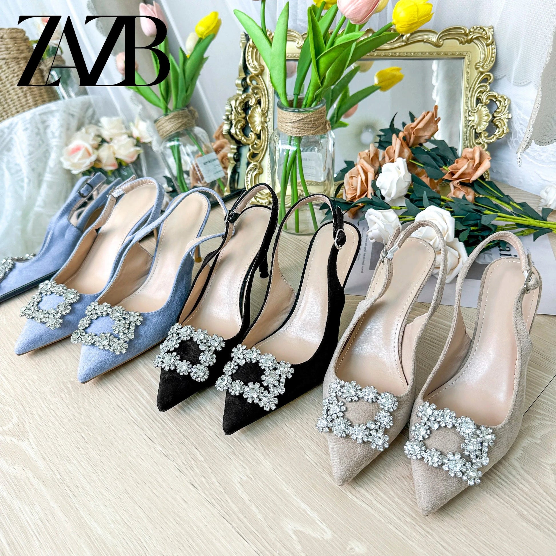 Luxury Custom grace Pointed head for ladies high heel shoes women sandals rhinestone heels fashion stiletto party Pumps