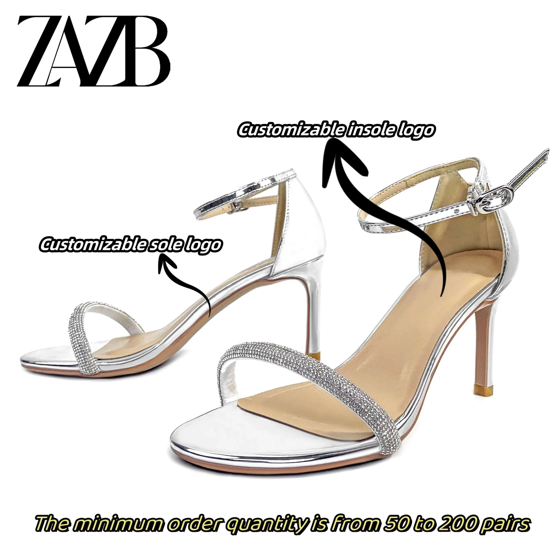 Luxury Customized Simple Shiny Designer Sandals Women's and Women's Fashion High Heel Sandals Women's Comfort