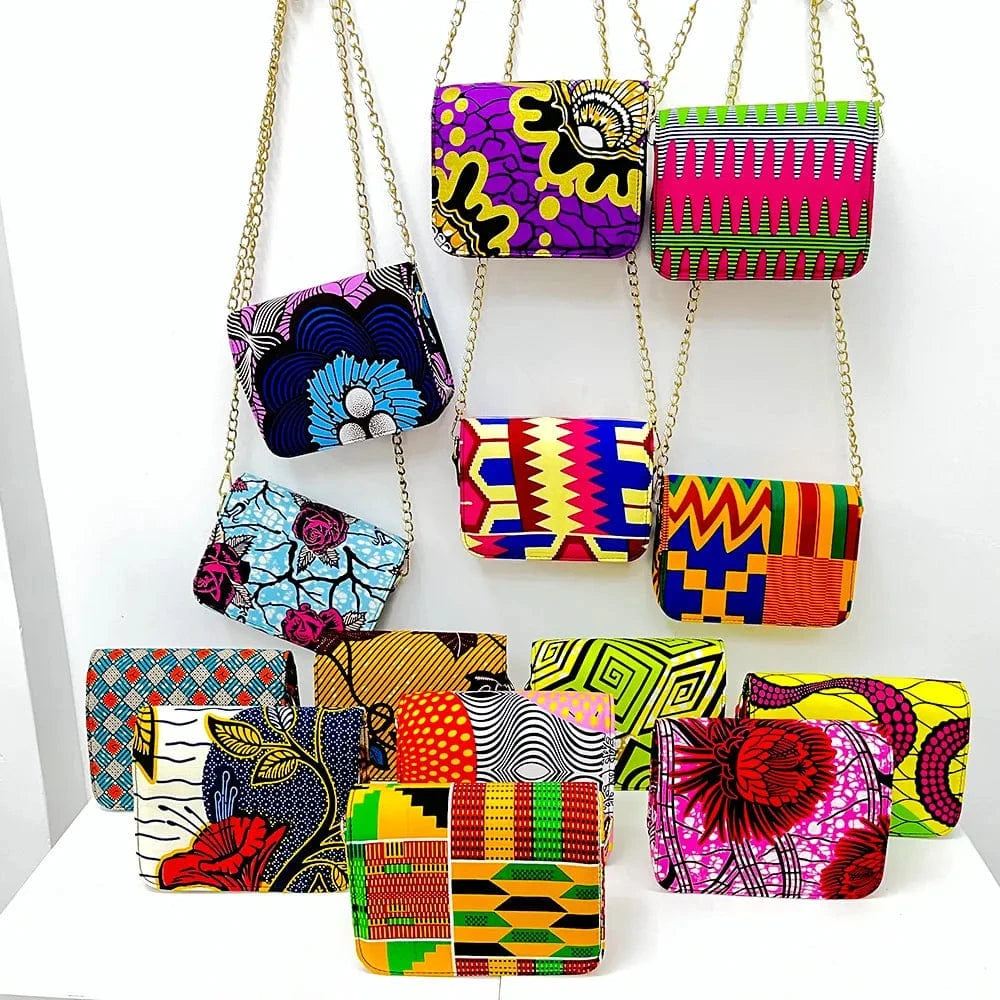 Luxury Design Ankara Wax Print Fabric Women Purse Set Wholesale Ankara African Style Print Bags African Handbag