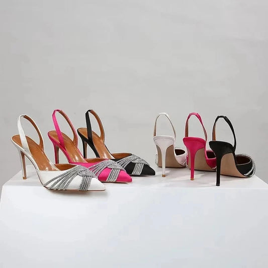 luxury design Shoes Fashion Sandals of Woman Shoes New cut-out 4-color High Heel sandals with pointy heels size 35-42