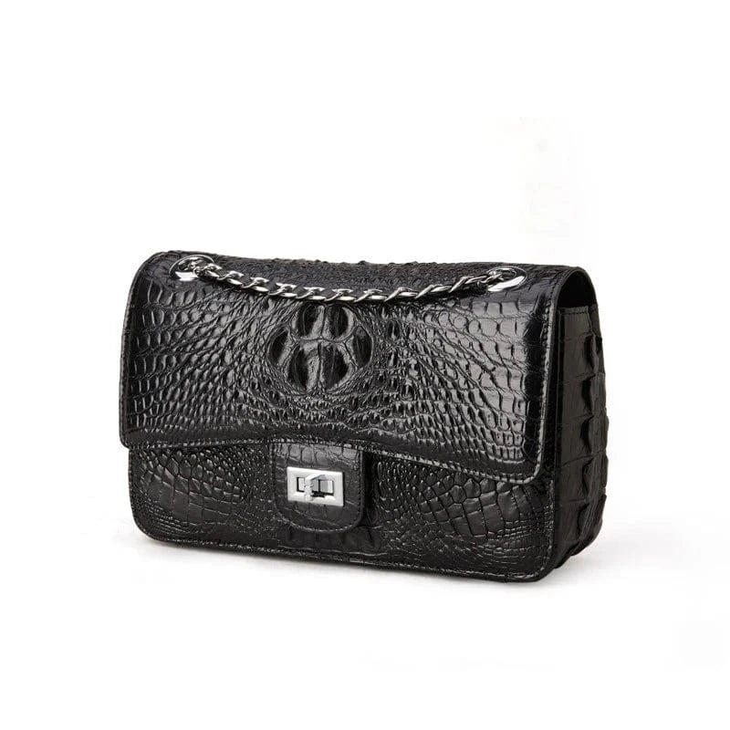 Luxury Designer Classic Modern Women Luxury Genuine Crocodile Leather Crossbody Shoulder Flap Bags Handbag Famous Brand Purse