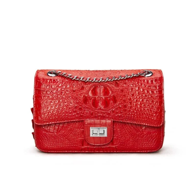 Luxury Designer Classic Modern Women Luxury Genuine Crocodile Leather Crossbody Shoulder Flap Bags Handbag Famous Brand Purse