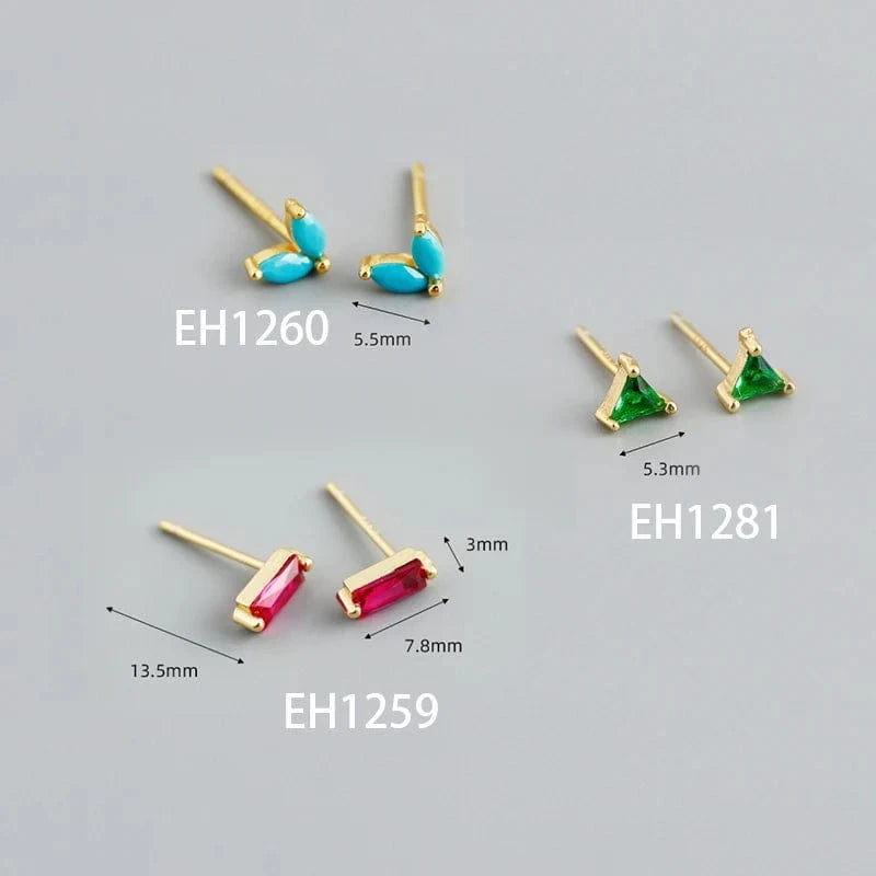 Luxury earrings studs set round cubic zirconia bezel setting diamond 925 gold plate piercing woman flower stud earrings jewelry