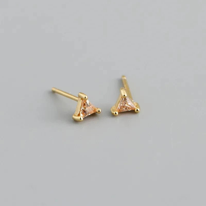 Luxury earrings studs set round cubic zirconia bezel setting diamond 925 gold plate piercing woman flower stud earrings jewelry