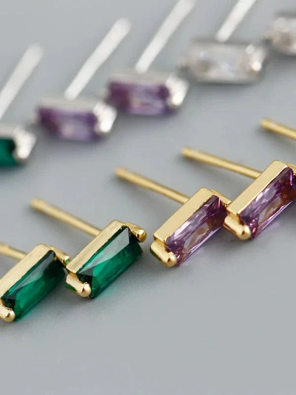 Luxury earrings studs set round cubic zirconia bezel setting diamond 925 gold plate piercing woman flower stud earrings jewelry