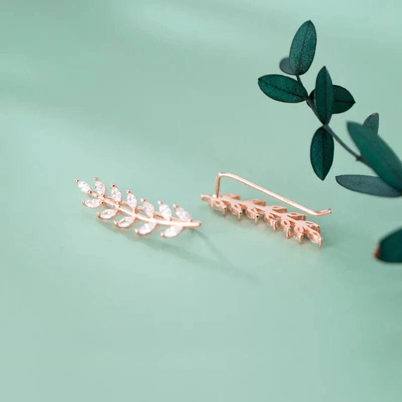 Luxury Fashion Handmade 925 Sterling Silver Cubic Zircon Leaves Shape Drop Earrings For Girls Women Gifts