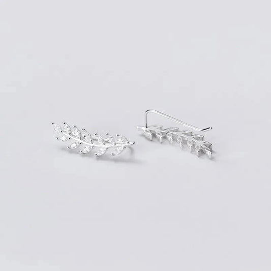 Luxury Fashion Handmade 925 Sterling Silver Cubic Zircon Leaves Shape Drop Earrings For Girls Women Gifts