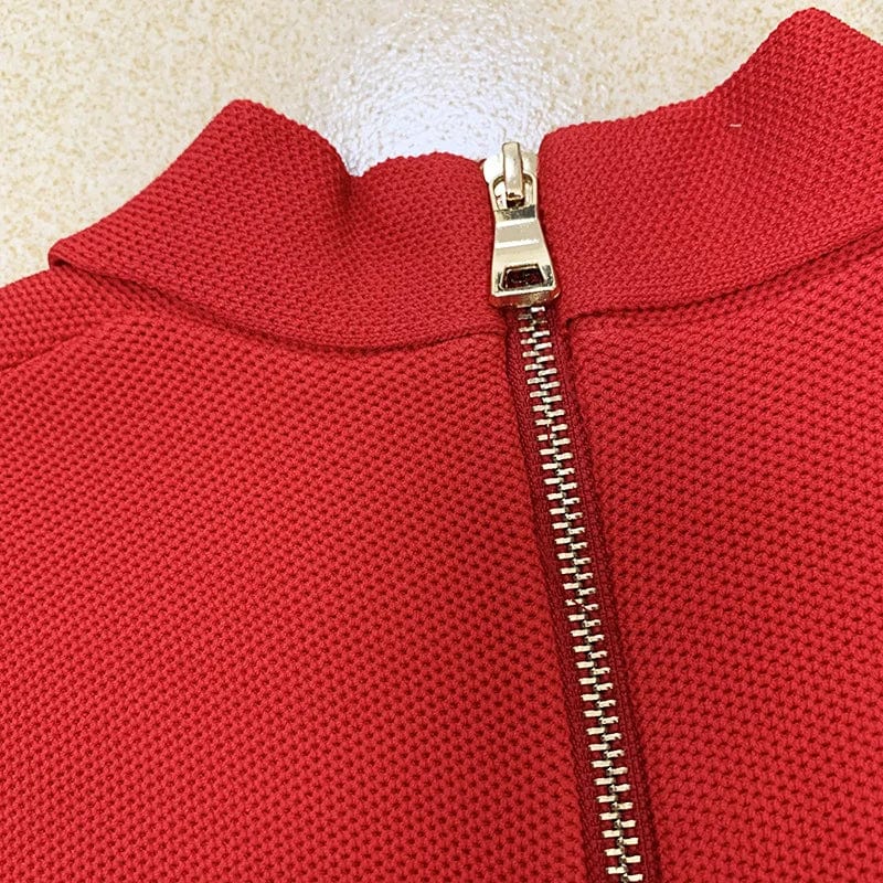 Luxury Fine Workmanship Rhinestone Beading V-neckline Long Sleeve Women Office Blazer Short Mini Slim Dress