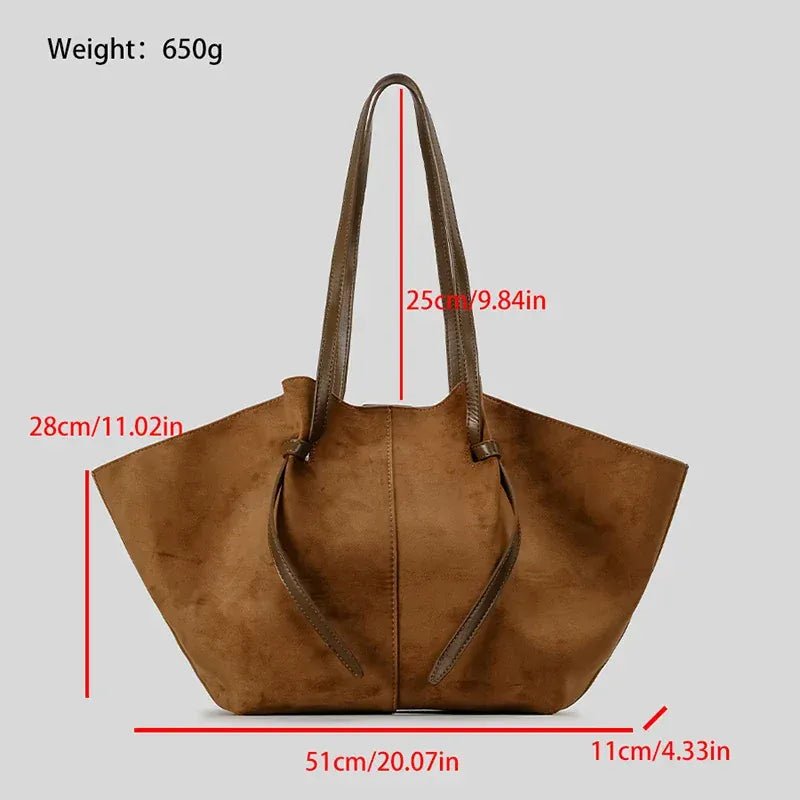 Luxury Frosted Ladies Tote Bag European American Style Wing - shaped Handbag High - end Suede Large - capacity Shoulder Bag Wing Bag - SN Wigs & More