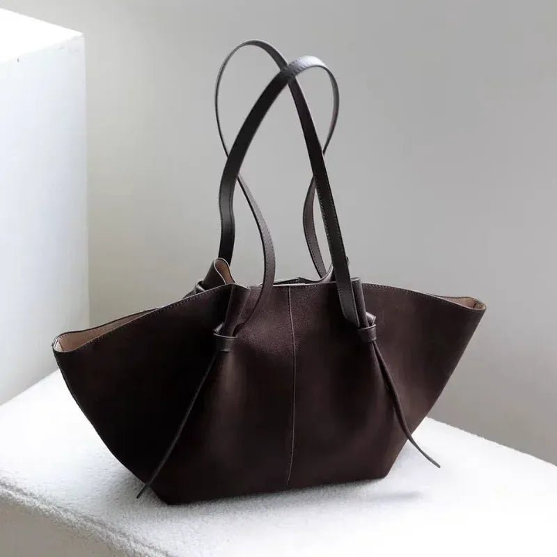 Luxury Frosted Ladies Tote Bag European American Style Wing - shaped Handbag High - end Suede Large - capacity Shoulder Bag Wing Bag - SN Wigs & More