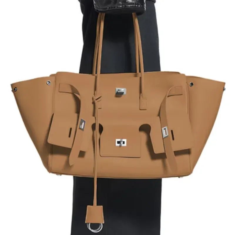 Luxury High Quality Tote Bag Brand Texture Lock Wing Bag Solid Color Simple New Horizontal Square Bag Women's Commuter Handbag - SN Wigs & More