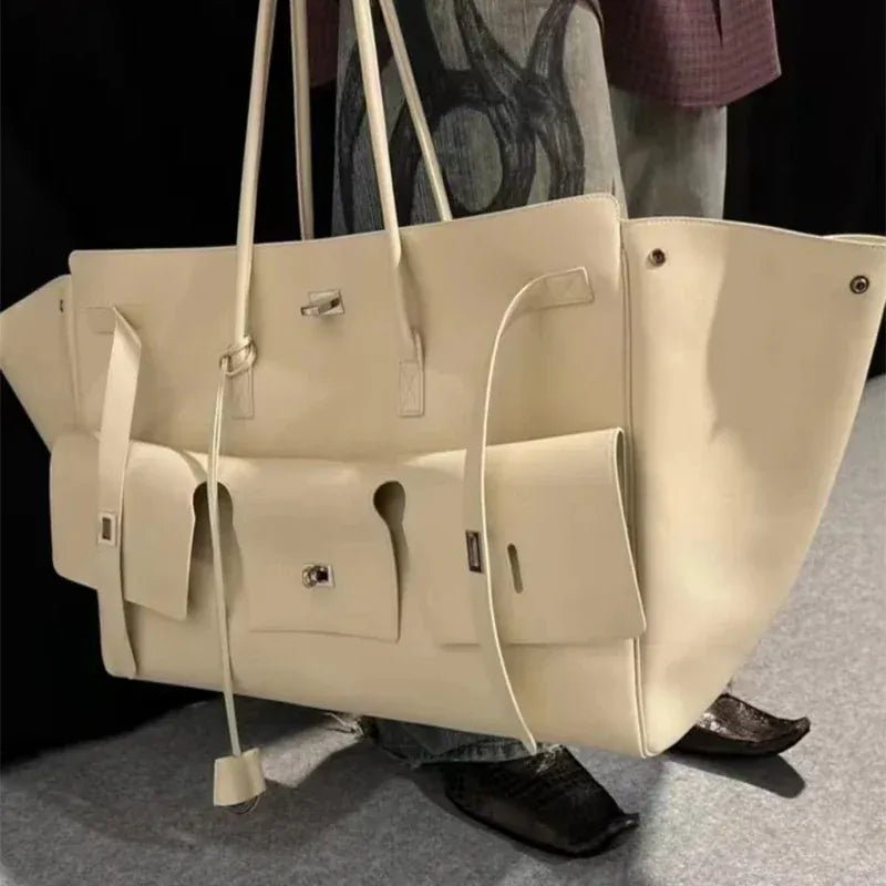 Luxury High Quality Tote Bag Brand Texture Lock Wing Bag Solid Color Simple New Horizontal Square Bag Women's Commuter Handbag - SN Wigs & More