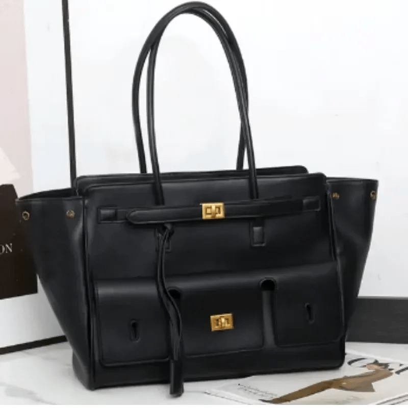 Luxury High Quality Tote Bag Brand Texture Lock Wing Bag Solid Color Simple New Horizontal Square Bag Women's Commuter Handbag - SN Wigs & More