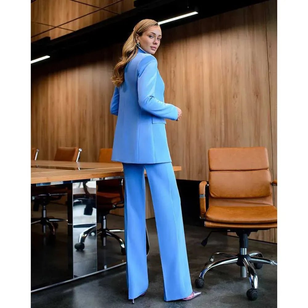 Luxury Purple Blue Women's Kit Suits 3 Piece Jacket Pants Vest Notch Lapel Female Clothing Slim Fit Smart Office Lady's Sets - SN Wigs & More