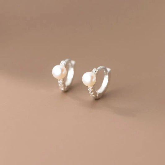 Luxury Quality Jewelry 925 Sterling Silver Cubic Zircon Freshwater Pearl Wedding Clip Earrings For Girls Women Gifts