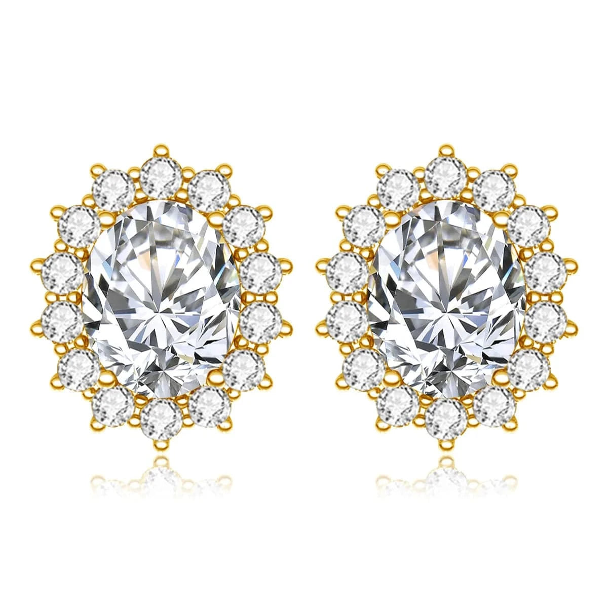 Luxury Sterling Silver 925 Stud Earrings with Garnet Princess Diana Inspired Design for Anniversary Celebrations
