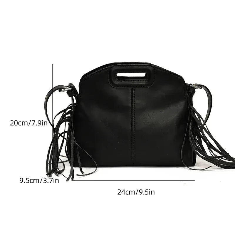 Luxury Tassel Lady Clutch With Adjust Shoulder Strap Large Capacity Shoulder Crossbody Bag Korean Fashion Versatile Dumpling Bag - SN Wigs & More