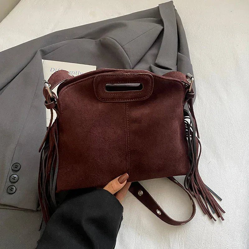 Luxury Tassel Lady Clutch With Adjust Shoulder Strap Large Capacity Shoulder Crossbody Bag Korean Fashion Versatile Dumpling Bag - SN Wigs & More