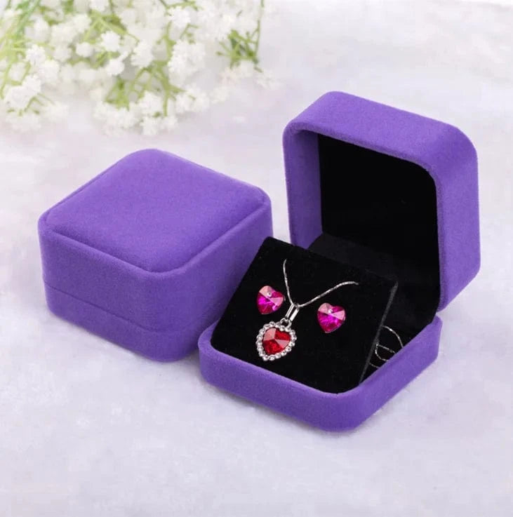 Luxury velvet square jewelry boxes Multicolor accept custom logo velvet jewelry package wholesale jewelry box