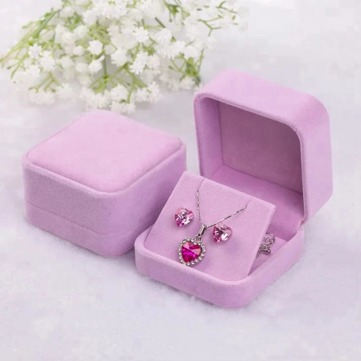 Luxury velvet square jewelry boxes Multicolor accept custom logo velvet jewelry package wholesale jewelry box