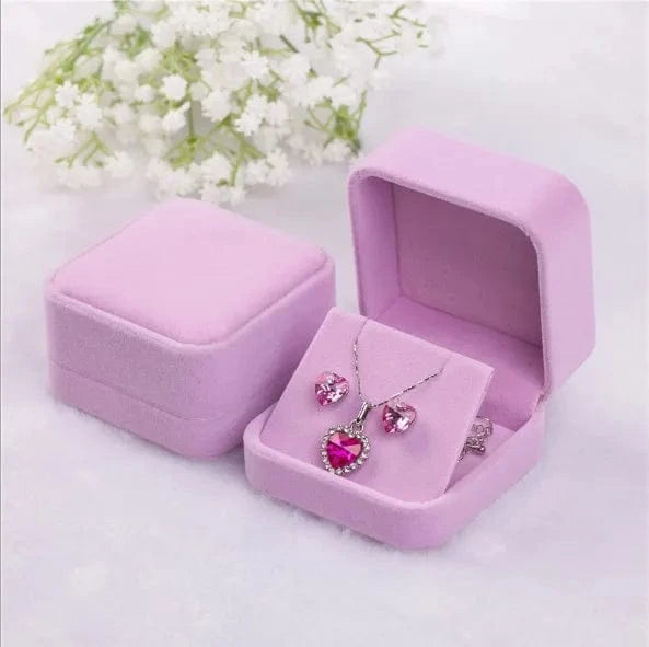 Luxury velvet square jewelry boxes Multicolor accept custom logo velvet jewelry package wholesale jewelry box