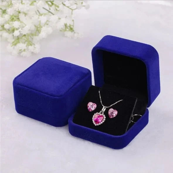 Luxury velvet square jewelry boxes Multicolor accept custom logo velvet jewelry package wholesale jewelry box