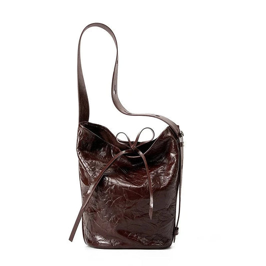 Luxury Women'S New Ladies Hand Tote Bags Bucket Genuine Leather Shoulder Crossbody Bags Underarm Women 2024 Large Capacity