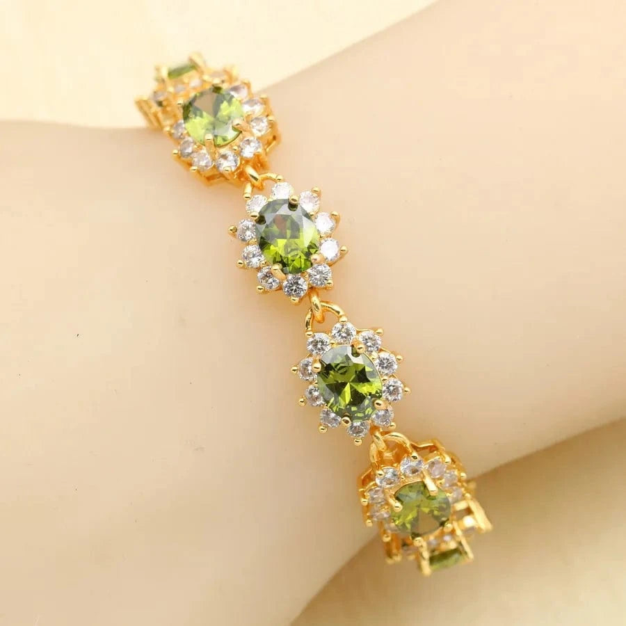 Luxury zircon jewelry 18k Gold Jewelry Sets for Women Earrings Necklace Pendant Ring Bracelet Wedding Gift
