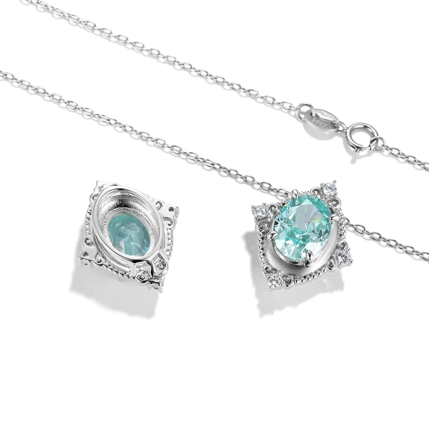 Luxury Zirconia Necklace Pendant Authentic 925 Sterling Silver Pendant for Women Necklaces Jewelry Wedding Gift Dropshipping