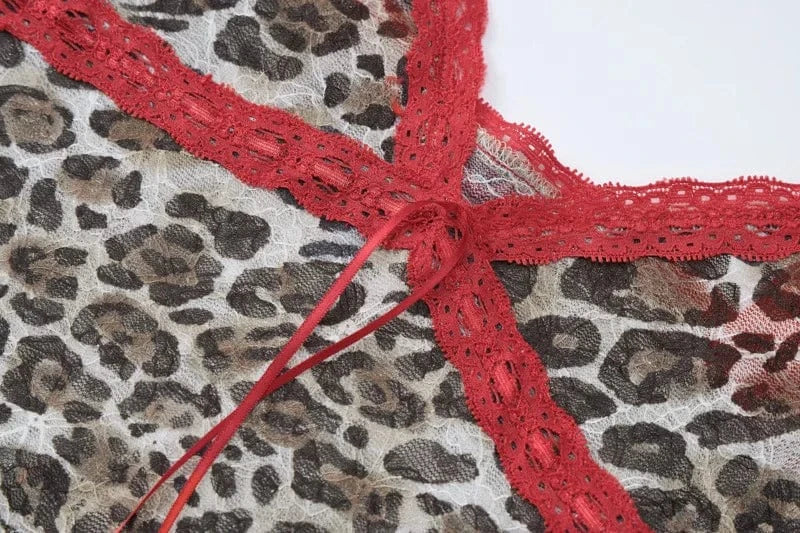 Lygens 5958 Leopard Print Lace Spliced Cami Crop Top Mini Short Skirt Women'S Sets Summer Y2K Streetwear Sexy Casual Outfits