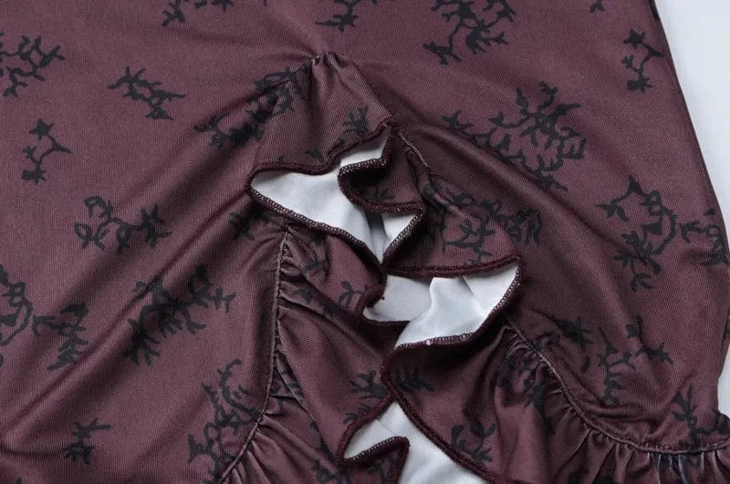 Lygens 6079 Floral Print Halter Lace Up Slit Ruffles Short Dresses Summer Elegant Evening Party Casual Clothes Casual Outfit